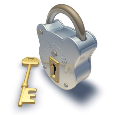 Padlock and key clipart