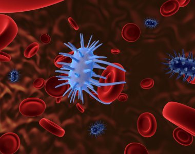 Virus attacking blood cells