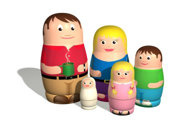 Russian doll family clipart