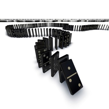 Line of dominoes falling clipart