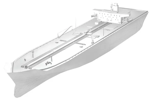 Kapal tanker greyscale 3d — Stok Foto