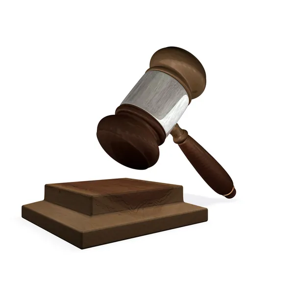 3D renderowania sędziów młotek i bloku — Zdjęcie stockowe