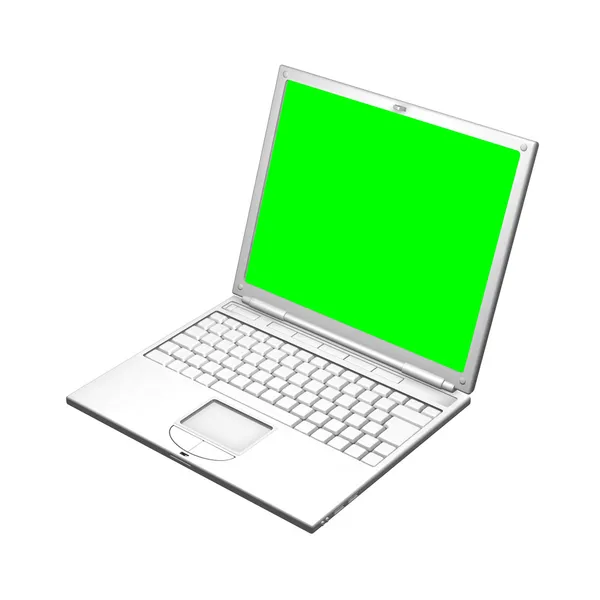 Ilustração de um computador portátil aberto — Fotografia de Stock
