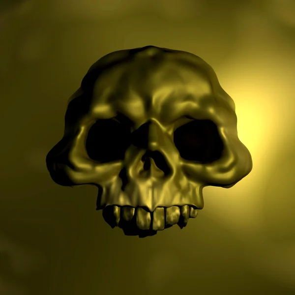 Gouden schedel embleem illustratie — Stockfoto