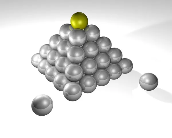 Conceito de esferas metálicas empilhadas — Fotografia de Stock