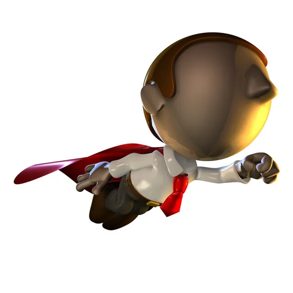 3d business man character flying — Stock Photo, Image
