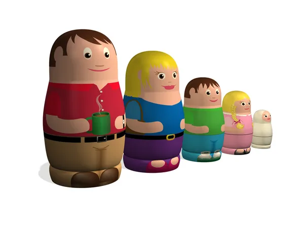 stock image Russian doll family