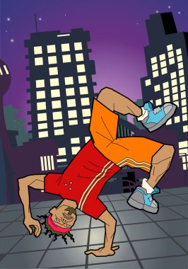 Breakdancer illustration clipart