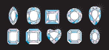 Diamond Cuts and shapes clipart