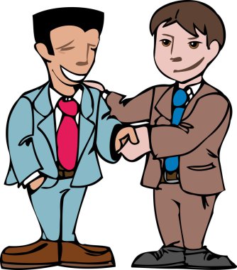 two men shaking hands clipart