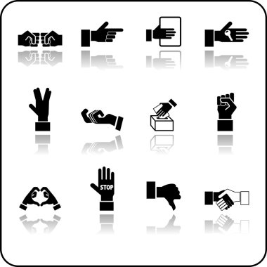 hands icon set clipart