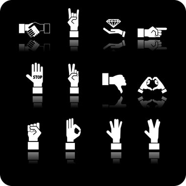 hands icon set clipart