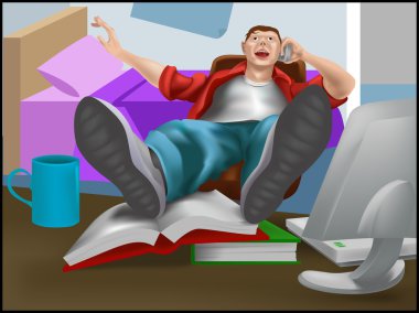 lazy guy clipart