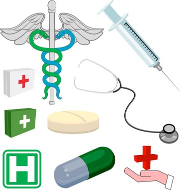 Medical objects or icons clipart