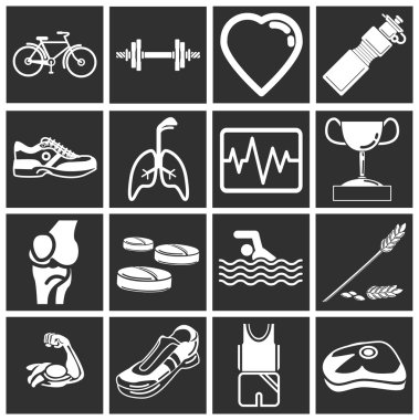 Sağlık ve fitness Icon set serisi