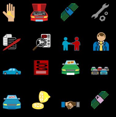 icons related to purchasing a car clipart