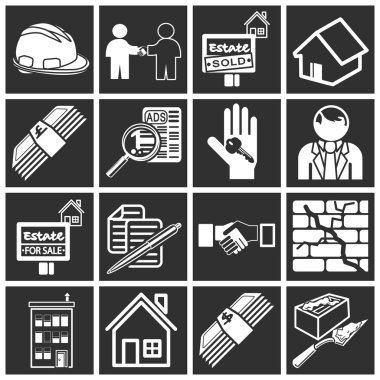 Home buying icon set clipart