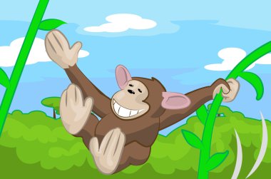 cute monkey illustration clipart