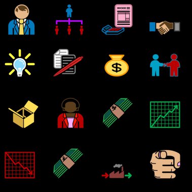 business icon set clipart