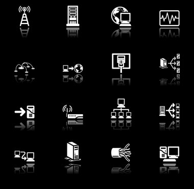 network icon set clipart