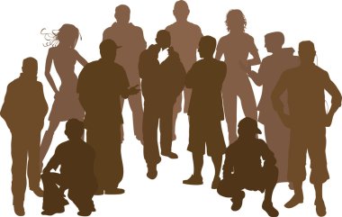 group silhouette clipart
