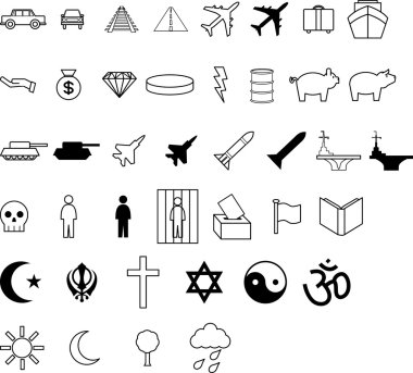 Demographic symbol icons clipart