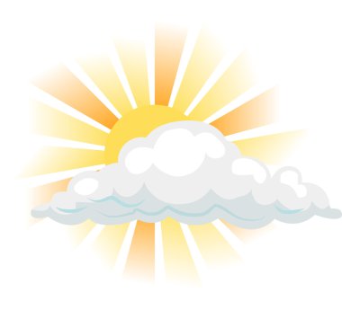 sun and cloud illustration clipart