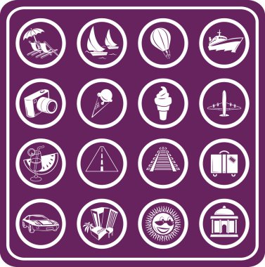 Travel and tourism Icons clipart