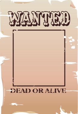 wanted poster illustration clipart