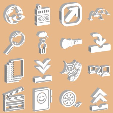 3D Internet web icon series set clipart