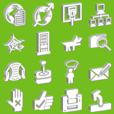 3D Internet web icon series set clipart