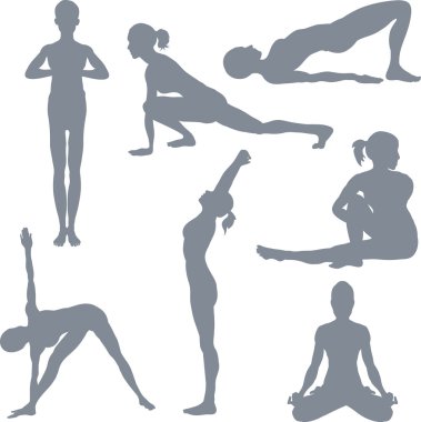 Yoga postures clipart