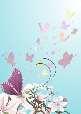 butterflies background illustration clipart