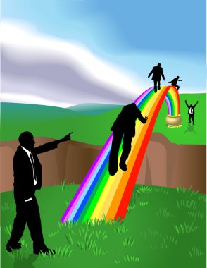 rainbow business concept illustration clipart