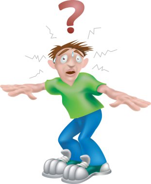 confused man illustration clipart