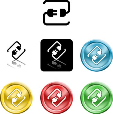 connecting cable plug icon symbol clipart