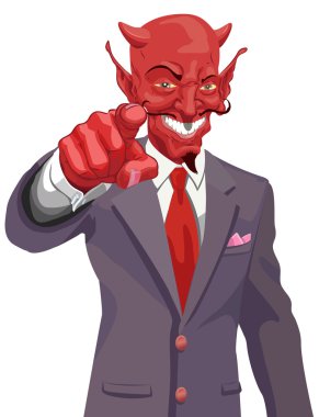 devil pointing illustration clipart