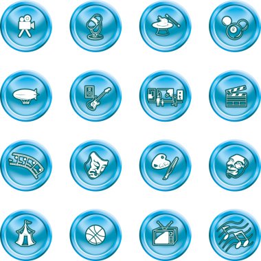 hobbies and entertainment icons clipart