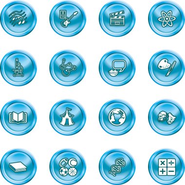 subject category icon set clipart