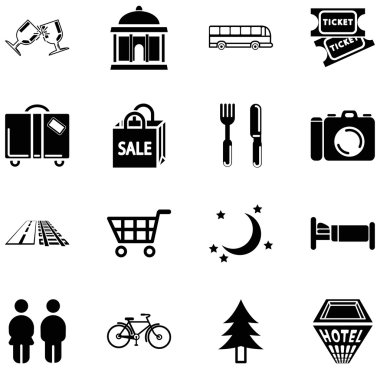 location tourism icons clipart