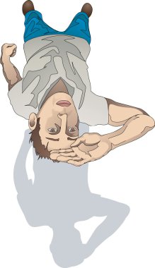 man looking up illustration clipart