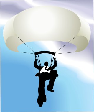 parachute man business concept illustration clipart