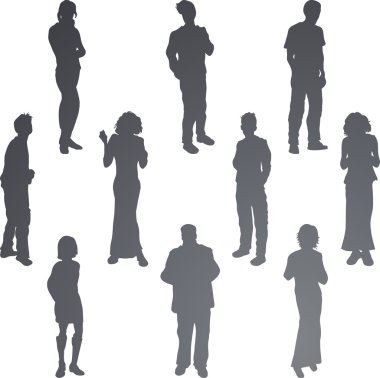 friends silhouettes illustration clipart