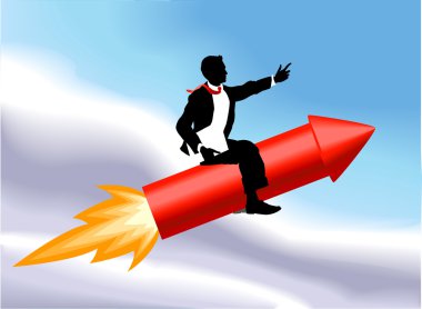 rocket business man concept illustration clipart