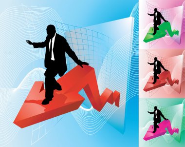 Profit surfer business concept illustration clipart