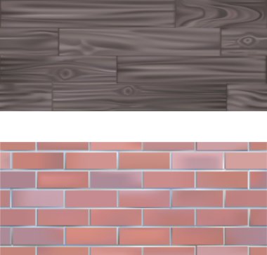 Brick and wood seamlessly tileable Textures clipart