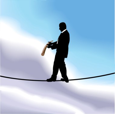 tightrope business concept illustration clipart