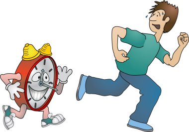 running against the clock clipart