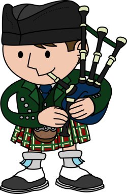 Illustration of bagpiper clipart