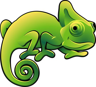 Cute Chameleon Vector Illustration clipart